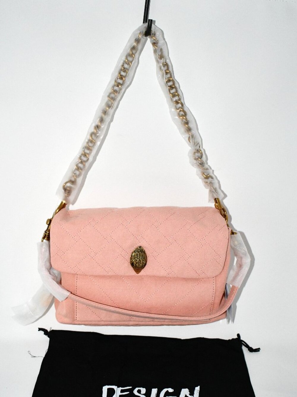 KURT GEIGER Celia Cotton Shoulder Bag in Pale Pink #5851753339 NWT
